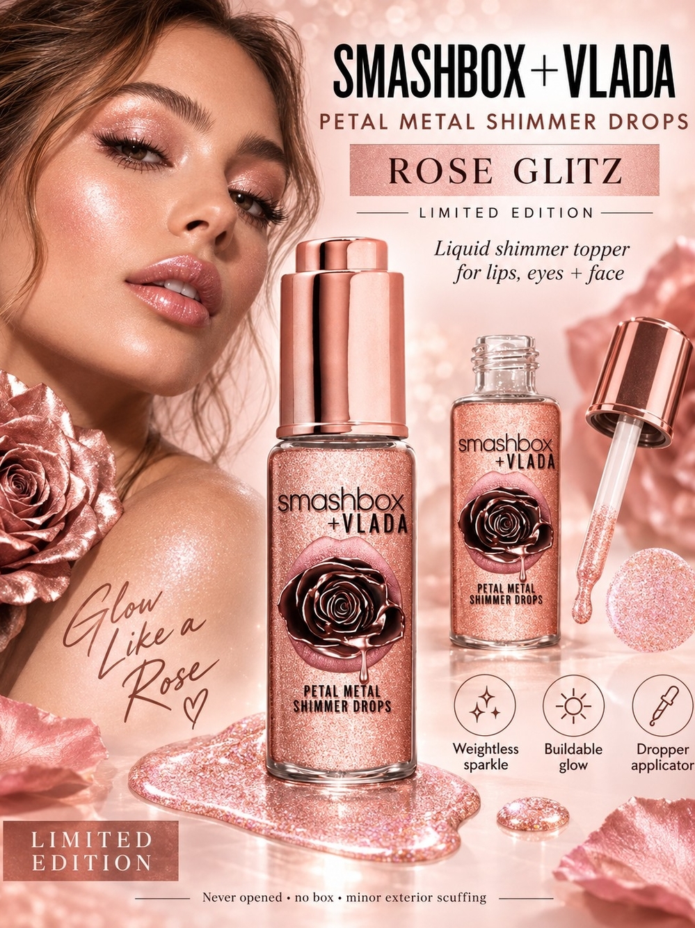 Smashbox Petal Metal Shimmer Drops – Rose Glitz (Limited Edition)